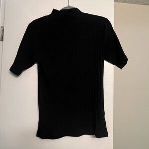 Loft Ribbed Mock/Turtleneck Short-sleeved Tee